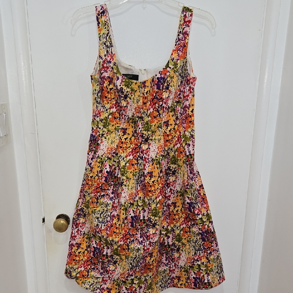 Nine West Multicolor Floral Fit And Flare Midi Dress